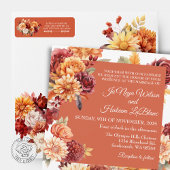 Étiquette de réponse d'adresse de mariage floral d