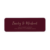 Étiquette de réponse de mariage élégante bordeaux (Devant)