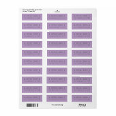 Étiquette de réponse de mariage moderne Crocus Vio (Feuille entière)