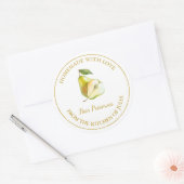 Étiquette de réserve de poires maison en or | Blan (Enveloppe)