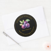 Étiquette de réserves de prune maison d'or | Noir (Enveloppe)