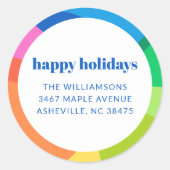 Étiquette de retour Abstrait Rainbow Holiday (Devant)