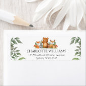 Étiquette de retour Animaux de bois de verdure (En situation)