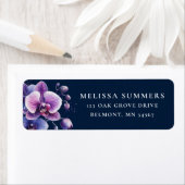 Étiquette de retour Arrière - plan bleu orchidée p (En situation)