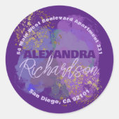 Étiquette de retour Artistic Gold Purple (Devant)