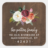 Étiquette de retour Boho Blooms d'automne (Devant)