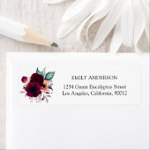 Étiquette de retour Boho Purple Fleurs vintages (En situation)