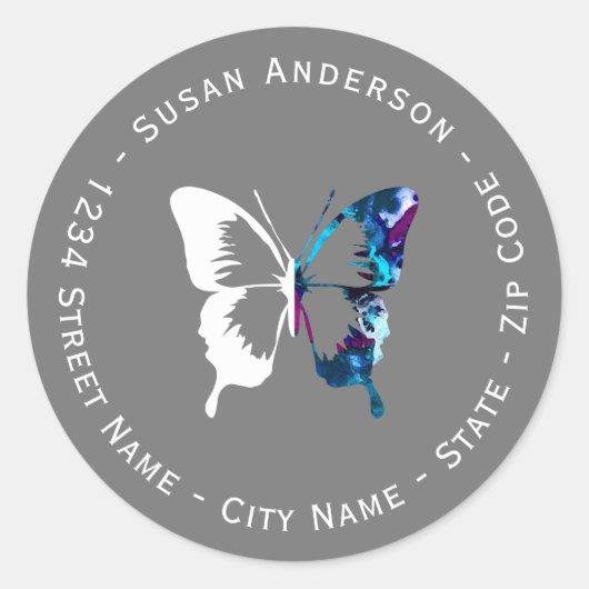 Étiquette de retour Bouton blanc et aquarelle (Devant)