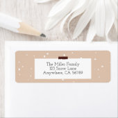 Étiquette de retour Brown et blanc (En situation)