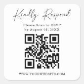 Étiquette de retour carrée Code QR | Autocollant R (Devant)