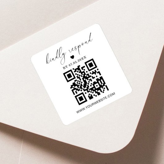 Étiquette de retour carrée Code QR | Autocollant R