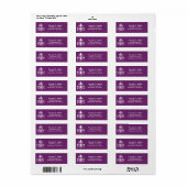 Étiquette de retour chandelier violet (Feuille entière)
