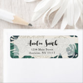 Étiquette de retour chic Feuille de Monstera moder (En situation)