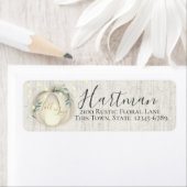 Étiquette de retour Citrouille blanc et vert (En situation)