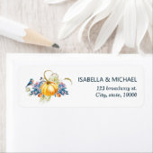 Étiquette de retour Citrouille Floral Automne (En situation)