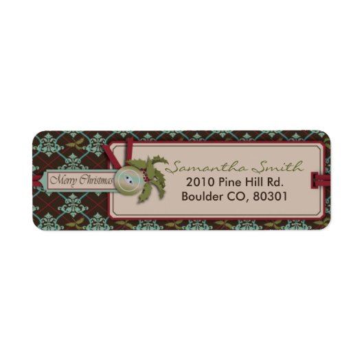 Étiquette de retour classique de Noël (Devant)