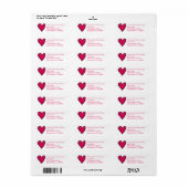 Étiquette de retour Coeur rose (Feuille entière)