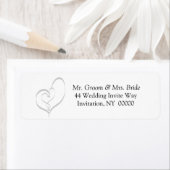 Étiquette de retour Coeurs d'invitation mariages (En situation)