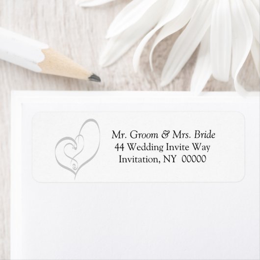 Étiquette de retour Coeurs d'invitation mariages (En situation)