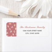 Étiquette de retour Coeurs roses (En situation)