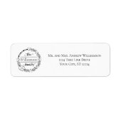 Étiquette de retour d'adresse avec monogramme de n (Devant)