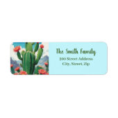 Étiquette de retour d'adresse Cactus (Devant)