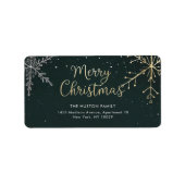 Étiquette de retour d'adresse chic de Noël (Devant)