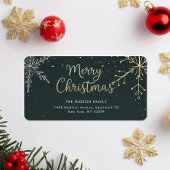 Étiquette de retour d'adresse chic de Noël