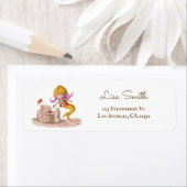 Étiquette de retour d'adresse de château de sable (En situation)