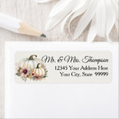 Étiquette de retour d'adresse de citrouille floral (En situation)