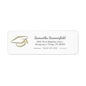 Étiquette de retour d'adresse de diplômé de bonnet (Devant)