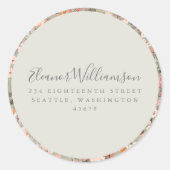 Étiquette de retour d'adresse de douche florale de (Devant)