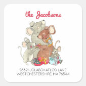 Étiquette de retour d'adresse de la famille de qua (Devant)