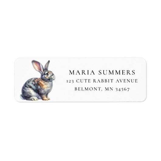 Étiquette de retour d'adresse de lapin géant flama (Devant)