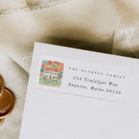 Étiquette de retour d'adresse de maison georgienne
