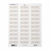 Étiquette de retour d'adresse de mariage à monogra (Feuille entière)