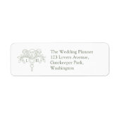 Étiquette de retour d'adresse de mariage avec feui (Devant)