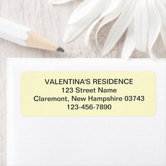 Étiquette de retour d'adresse de mariage avec text (En situation)