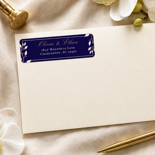Étiquette de retour d'adresse de mariage botanique