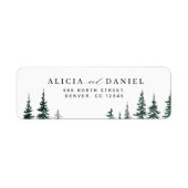 Étiquette de retour d'adresse de mariage de forêt (Devant)