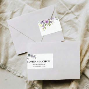 Étiquette de retour d'adresse de mariage florale v