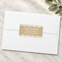 Étiquette de retour d'adresse de mariage Kraft et