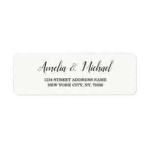 Étiquette de retour d'adresse de mariage personnal