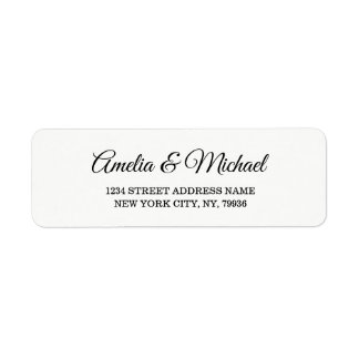 Étiquette de retour d'adresse de mariage personnal