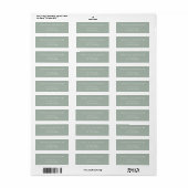 Étiquette de retour d'adresse de mariage vert saug (Feuille entière)
