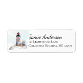 Étiquette de retour d'adresse de Noël Phare de vac (Devant)