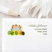 Étiquette de retour d'adresse de Pâques avec chat  (En situation)