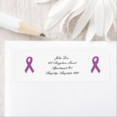 Étiquette de retour d'adresse de ruban violet (En situation)