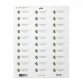 Étiquette de retour d'adresse de verdure de plante (Feuille entière)