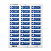 Étiquette de retour d'adresse en bleu en mode mult (Feuille entière)